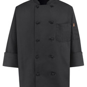 Black Knot Button Chef Coat