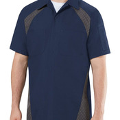 Short Sleeve Diamond Plate Shop Shirt - Long Sizes